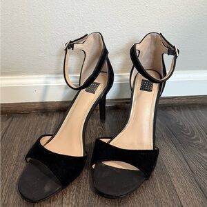 White House Black Market Black Ankle Strap Heels